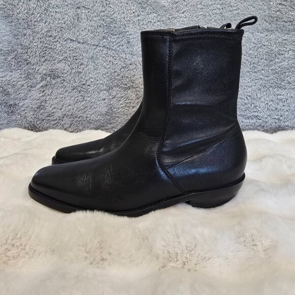 Madewell Idris Black Leather Ankle Boot Bootie Women Sizes NEW Western Inspired - Picture 3 of 12